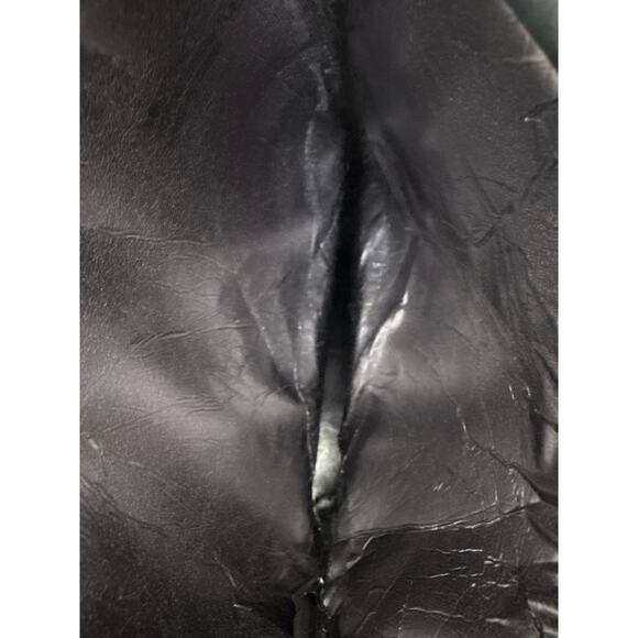 GAP Vintage Leather Block Heel Mid-Calf Fold Over Boots - Black, Sz 7 - Picture 6 of 7